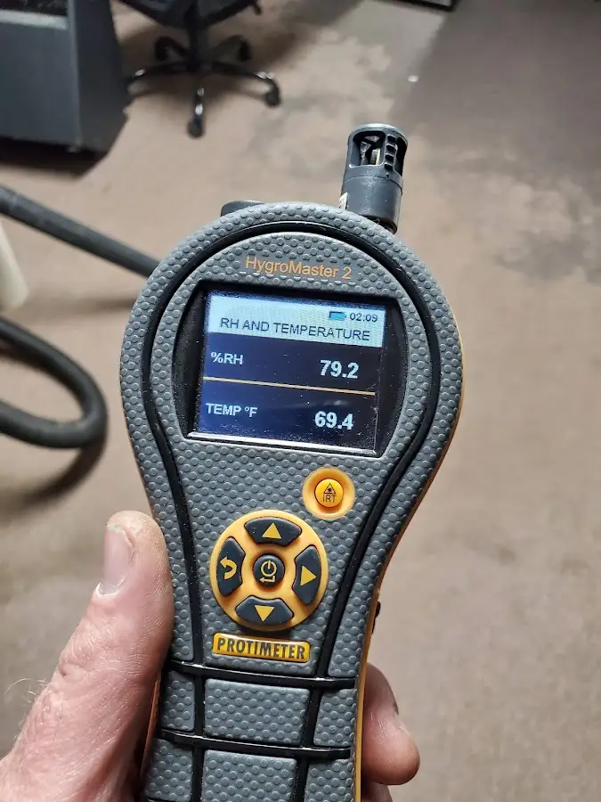 Moisture meter humidity assessment for Fire & Smoke Damage Restoration in Bedford